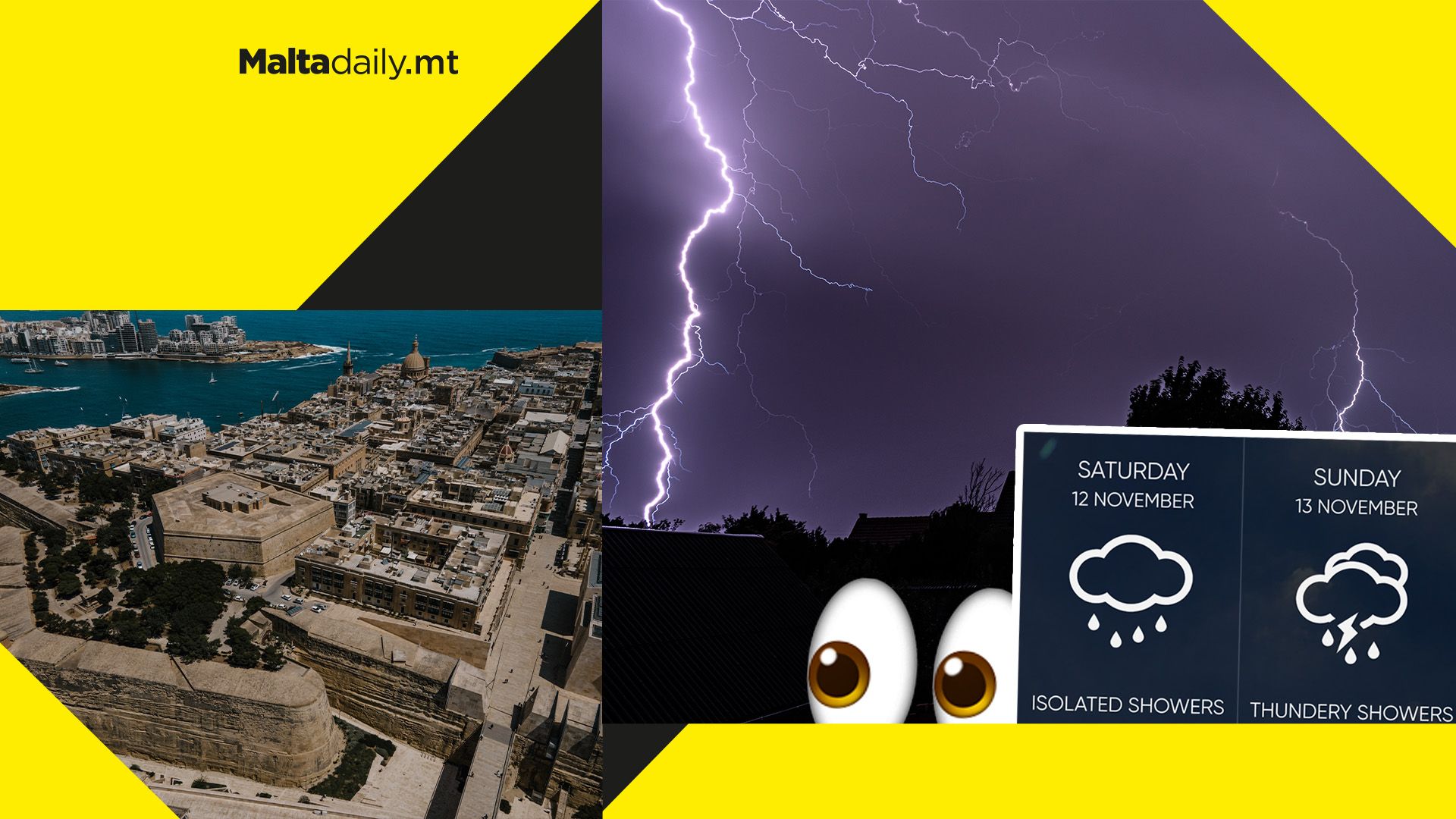 Clouds on Friday with thunder and rain showers over Malta f…