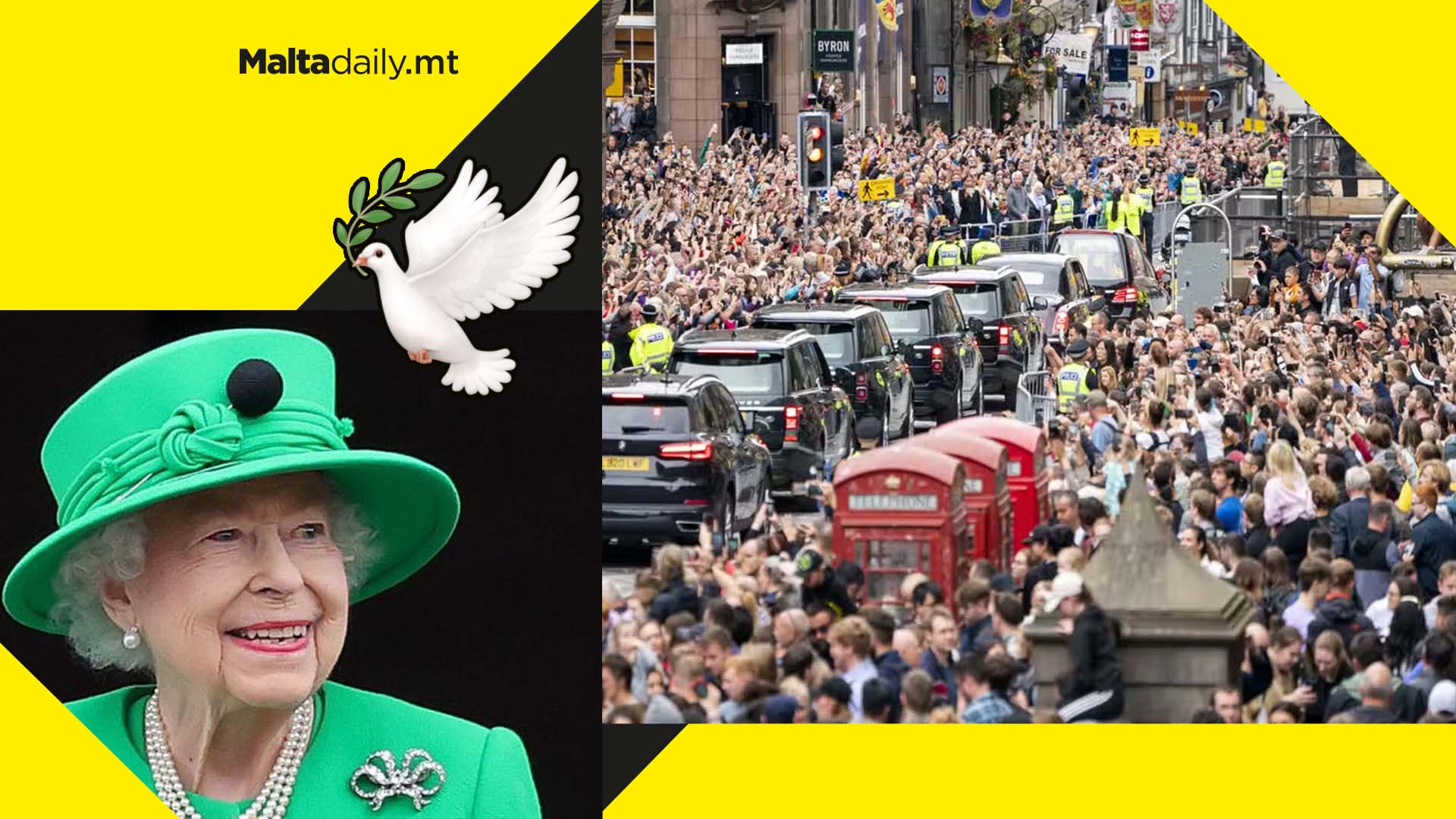Around mile-long queue of 20,000 people to see Queen lying…